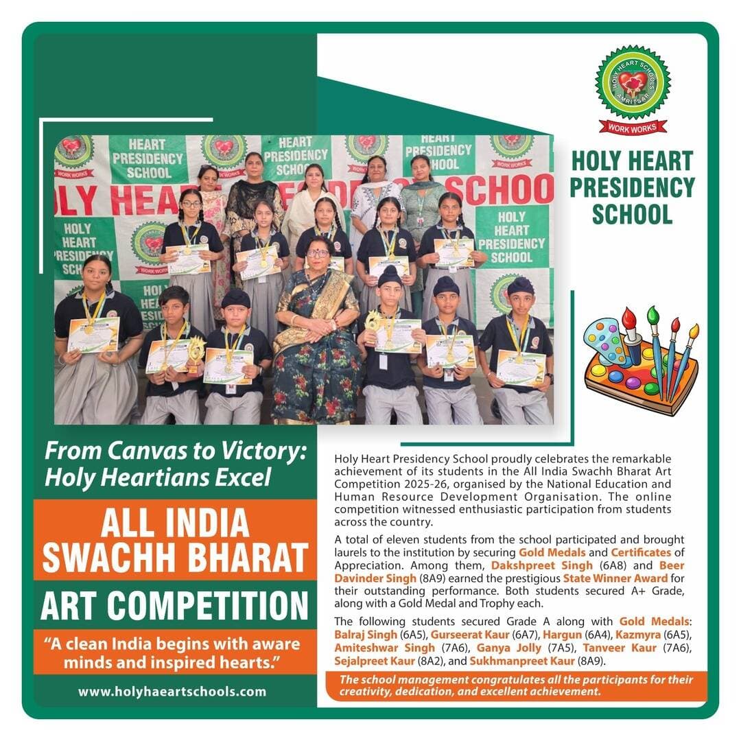 From Canvas to Victory: Holy Heartians Excel @ All India Swachh Bharat Art Competition