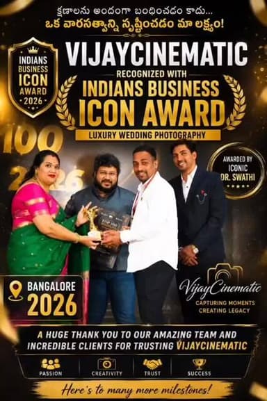 Big Achievement! VijayCinematic Wins Prestigious Business Icon Award | Bangalore 2026 #bangalore