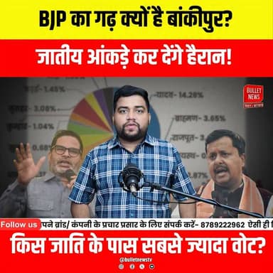 BJP का गढ़ क्यों है बांकीपुर? जातीय आंकड़े कर देंगे हैरान! किस जाति के पास सबसे ज्यादा वोट?
#Bankipur #BankipurSeat #BiharPolitics #BJP #BankipurByElection #PatnaPolitics #BiharElection #NitinNavin #PrashantKishor #JanSuraaj #TejashwiYadav #PoliticalAnalysis #BiharNews #BreakingNews #HindiNews #Election2026 #PoliticalStory #BulletNewsTV #ViralNews #BiharUpdates