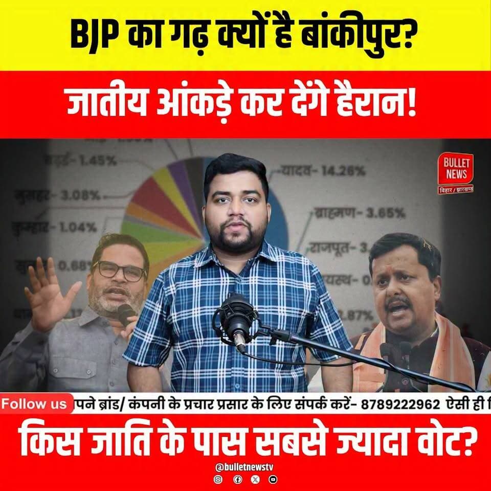 BJP का गढ़ क्यों है बांकीपुर? जातीय आंकड़े कर देंगे हैरान! किस जाति के पास सबसे ज्यादा वोट?
#Bankipur #BankipurSeat #BiharPolitics #BJP #BankipurByElection #PatnaPolitics #BiharElection #NitinNavin #PrashantKishor #JanSuraaj #TejashwiYadav #PoliticalAnalysis #BiharNews #BreakingNews #HindiNews #Election2026 #PoliticalStory #BulletNewsTV #ViralNews #BiharUpdates