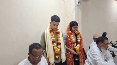 प्रेम विवाह कर गोबिंदपुर थाना पहुंचे प्रेमी जोड़े को मंदिर में मिला सामाजिक आशीर्वाद कई घंटों तक चला हाई वोल्टेज ड्रामा