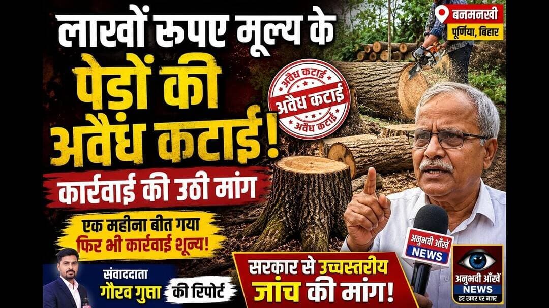 बनमनखी:अवैध पेड़ों की कटाई के मामले की राज्य स्तरीय जांच की मांग तेज #banmankhi #viral #paryavaran