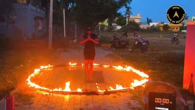 Blindfolded. Surrounded by Fire. 111 Yoga Asanas in Just 2 Minutes!
Nehaa Jasmin P A from Tiruvallur, Tamil Nadu, displayed extraordinary flexibility, balance, courage and mental control by performing 111 yoga asanas while blindfolded and surrounded by fire. Her remarkable achievement was officially confirmed by the India Book of Records on May 23, 2026.
#indiabookofrecords #yogarecord #nehaajasmin #blindfoldedyoga #yogaachievement #recordbreaker #IBR