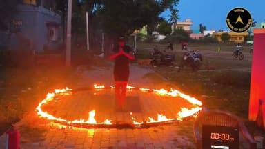 Blindfolded. Surrounded by Fire. 111 Yoga Asanas in Just 2 Minutes!
Nehaa Jasmin P A from Tiruvallur, Tamil Nadu, displayed extraordinary flexibility, balance, courage and mental control by performing 111 yoga asanas while blindfolded and surrounded by fire. Her remarkable achievement was officially confirmed by the India Book of Records on May 23, 2026.
#indiabookofrecords #yogarecord #nehaajasmin #blindfoldedyoga #yogaachievement #recordbreaker #IBR