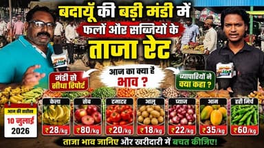बदायूँ की बड़ी मंडी में आज क्या हैं फलों और सब्जियों के ताज़ा भाव? खरीदारी से पहले ज़रूर देखें ये रिपोर्ट! 💰 | #Badaun #BadiMandi #VegetablePrice #FruitPrice #TodayRate #MarketUpdate #UPNews #BreakingNews #SatyamevBharatNews #ViralNews सत्यमेव भारत न्यूजVikendra SharmaAnirudha Mishra