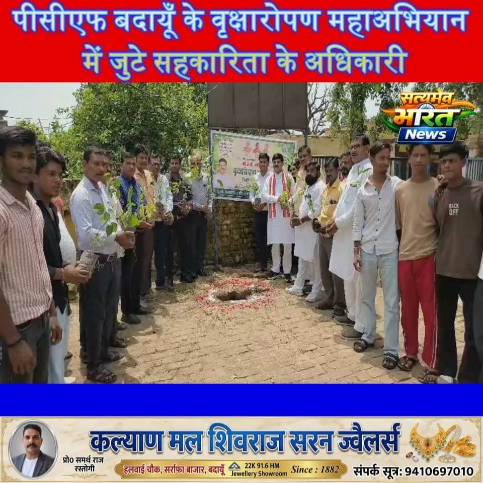 पीसीएफ बदायूँ के वृक्षारोपण महाअभियान में जुटे सहकारिता के अधिकारी, 'एक पेड़ माँ के नाम' से हरित भविष्य का लिया संकल्प 🌿 | #Badaun #PCF #EkPedMaaKeNaam #TreePlantation #Cooperative #GreenUP #Environment #Vriksharopan #UPNews #SatyamevBharatNews