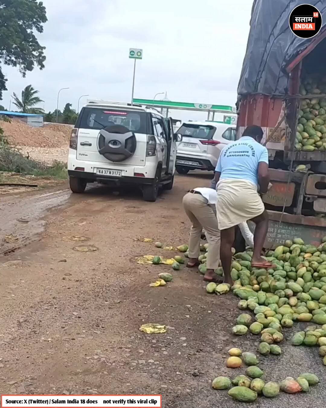 आम का ट्रक उलटते ही लूटने लगे लोग #short #video #viral #news #trending #salamindia18 #truck