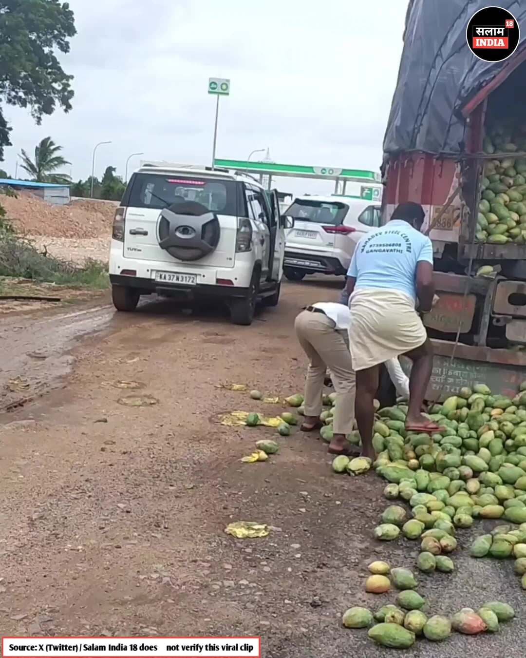 आम का ट्रक उलटते ही लूटने लगे लोग #short #video #viral #news #trending #salamindia18 #truck