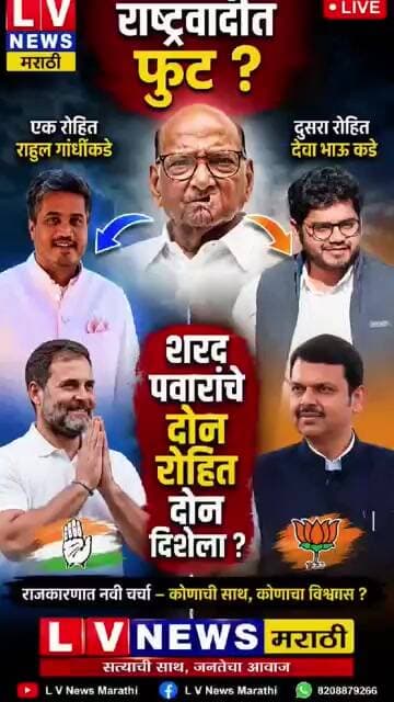 शरद पवार राष्ट्रवादीत फुट ?शरद पवारांचे दोन रोहित दोन दिशेला ?