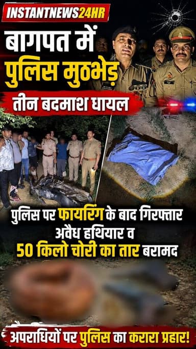 BAGHPAT DESK : बागपत में पुलिस और बदमाशों के बीच मुठभेड़ हुई, जिसमें तीन बदमाश घायल हो गए। यह घटना रविवार और सोमवार की दरमियानी रात खेकड़ा कोतवाली क्षेत्र में हुई। घायल बदमाशों को गिरफ्तार कर उपचार के लिए अस्पताल में भर्ती कराया गया है।
पुलिस को मुखबिर से सूचना मिली थी, जिसके आधार पर बसी रोड पर चेकिंग अभियान चलाया जा रहा था। पुलिस ने बाइक पर आ रहे तीन संदिग्धों को रुकने का इशारा किया, लेकिन उन्होंने बाइक की रफ्तार बढ़ा दी और पुलिस पर फायरिंग शुरू कर दी। जवाबी कार्रवाई में पुलिस की गोली लगने से तीनों बदमाशों के पैर में चोट आई।
गिरफ्तार किए गए बदमाशों की पहचान मेरठ के खरखोदा निवासी जगत उर्फ मामा, अमरोहा निवासी दीपांशु उर्फ भूरा और गौतम बुद्ध नगर के छपरौला निवासी अमन उर्फ काला के रूप में हुई है। उनके कब्जे से तीन अवैध तमंचे, तीन जिंदा कारतूस, एक खोखा कारतूस, लगभग 50 किलो चोरी के विद्युत तार और एक मोटरसाइकिल बरामद की गई है।
बागपत के एडिशनल एसपी प्रवीण