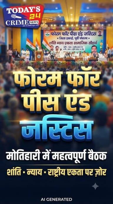 फोरम फॉर पीस एंड जस्टिस की बैठक में शांति, न्याय और राष्ट्रीय एकता पर जोर
पूर्वी चंपारण जिला मुख्यालय मोतिहारी के एक स्थानीय होटल के कॉन्फ्रेंस हॉल में फोरम फॉर पीस एंड जस्टिस के तत्वावधान में शांति, न्याय, राष्ट्रीय एकता एवं सामाजिक सौहार्द विषय पर एक महत्वपूर्ण बैठक आयोजित की गई।।।।।।।
#champaranfirstnews #chakianew #motiharinews #amiteshkumar #biharnews #ranita #news18biharjharkhand #bihareksoch #motiharipolice #motiharinewsupdate #Todays_24_Crime_News #motiharpolice #motihari #motiharisp #SSB #ssbmotihari #nepal #nepalnews #NepaliNewsToday #NepalPolitics #IndoNepalBorder #IndoNepal #Internacional #international #InternationalNews #international #internationalrelations #BMW #MangalPandey #helthdipartmentbihar