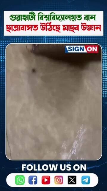 গুৱাহাটী বিশ্ববিদ্যালয়ত বানঃ ছাত্ৰাবাসত উঠিছে মাছৰ উজান @SignOn-News