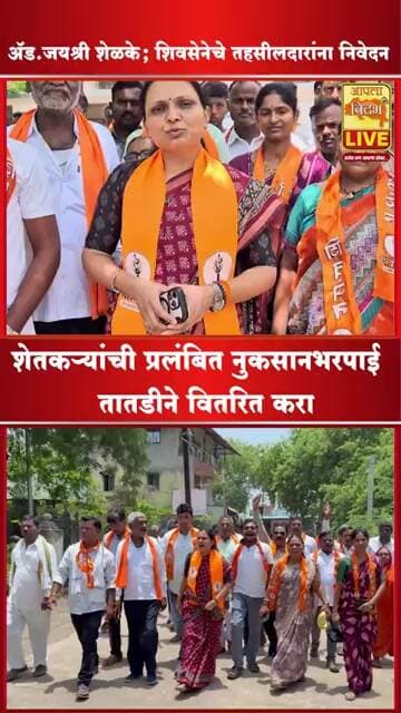 शेतकऱ्यांची प्रलंबित नुकसानभरपाई तातडीने वितरित करा - ॲड.जयश्री शेळके; शिवसेनेचे तहसीलदारांना निवेदन