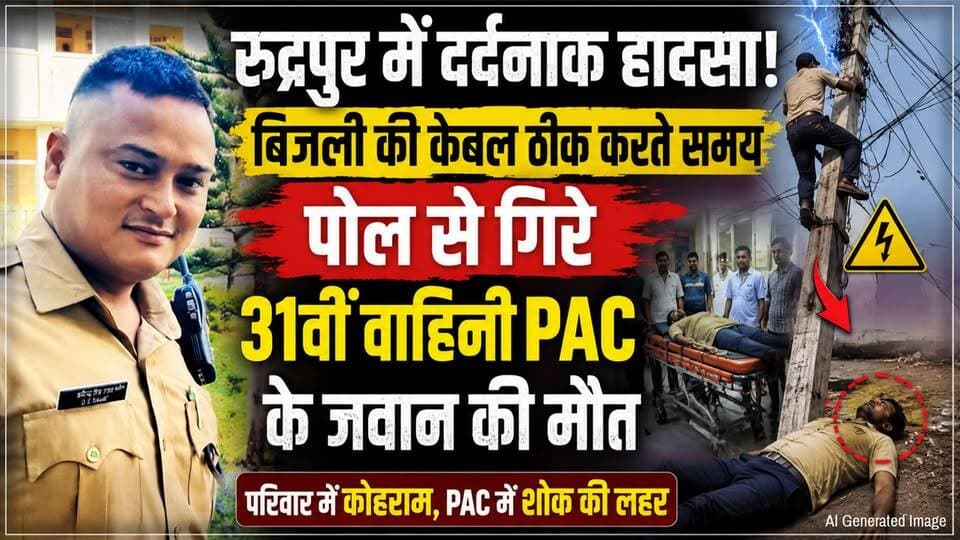 रुद्रपुर में बड़ा हादसा! बिजली की केबल ठीक करते समय पोल से गिरे 31वीं वाहिनी PAC के जवान की मौत !
#Rudrapur #Uttarakhand #PAC #PACJawan #BreakingNews #Accident #ElectricPole #ElectricShock #DharmendraSinghRawat #UdhamSinghNagar #NewsWorld24India #UttarakhandNews #LatestNews #IndiaNews #Breaking