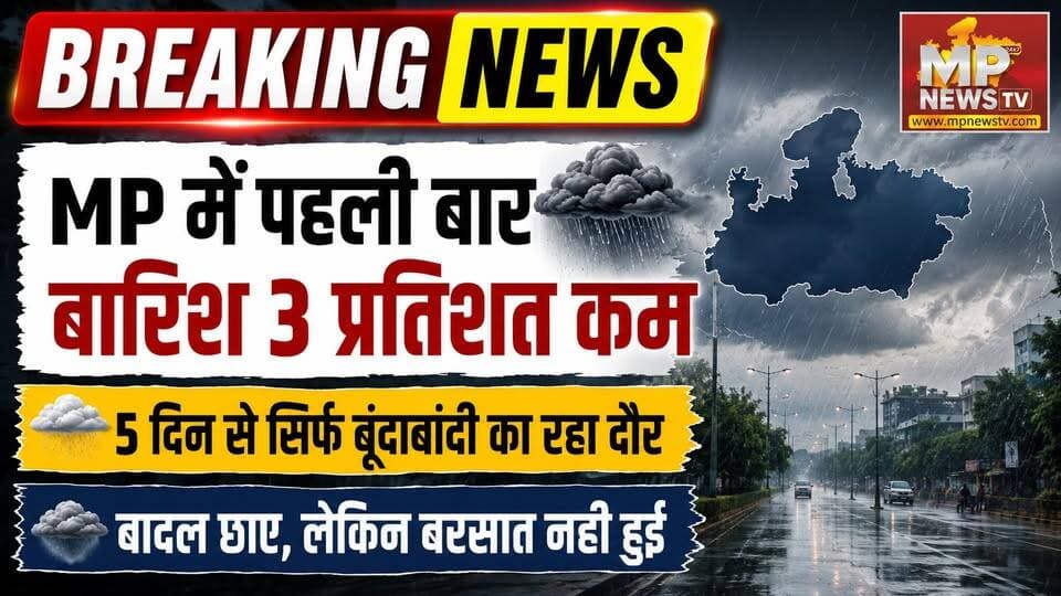 MP में पहली बार बारिश 3 प्रतिशत कम, 5 दिन से सिर्फ बूंदाबांदी का दौर! MP News Indore
#MPNews #indore #rainfall
