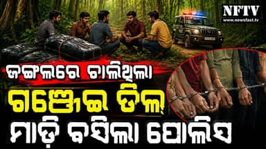 ଜଙ୍ଗଲରେ ଚାଲିଥିଲା ଗଞ୍ଜେଇ ଡିଲ୍... ମାଡ଼ି ବସିଲା ପୋଲିସ | ୯ କ୍ୱିଣ୍ଟାଲ ଗଞ୍ଜେଇ ଜବତ, ୭ ଗିରଫ
#Boudh #Kantamal #Manamunda #Odisha #OdishaNews #BreakingNews #CrimeNews #Ganja #GanjaSeized #DrugBust #NDPS #PoliceRaid #OdishaPolice #BoudhPolice #ForestRaid #CrimeAlert #NFTV #NewsUpdate