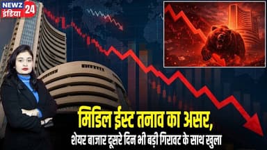 मिडिल ईस्ट तनाव का असर, शेयर बाजार दूसरे दिन भी बड़ी गिरावट के साथ खुला | #stockmarket | MarketCrash