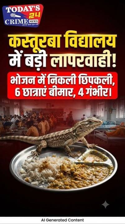 कस्तूरबा विद्यालय में बड़ी लापरवाही!
भोजन में मिली छिपकली,
6 छात्राएं बीमार, 4 की हालत गंभीर होने पर मोतिहारी रेफर
संग्रामपुर प्रखंड स्थित कस्तूरबा गांधी आवासीय बालिका विद्यालय में मंगलवार की रात कथित तौर पर छात्राओं के भोजन में छिपकली मिलने से हड़कंप मच गया। भोजन करने के बाद छह छात्राओं की तबीयत अचानक बिगड़ गई। पेट दर्द, उल्टी और बेचैनी की शिकायत पर सभी को तत्काल पीएचसी संग्रामपुर में भर्ती कराया गया। चिकित्सकों ने मेनिका कुमारी, शिल्पी कुमारी, जाहाना खातून और रागिनी कुमारी की गंभीर स्थिति को देखते हुए बेहतर इलाज के लिए मोतिहारी रेफर कर दिया, जबकि दो अन्य छात्राओं का इलाज जारी है।
घटना के बाद भोजन की गुणवत्ता, रसोई की स्वच्छता और निगरानी व्यवस्था पर गंभीर सवाल खड़े हो गए हैं।
अब सबसे बड़ा सवाल यह है कि —
भोजन की गुणवत्ता की निगरानी कौन कर रहा था?
क्या भोजन परोसने से पहले किसी ने जांच की थी?
इतनी गंभीर लापरवाही के लिए जिम्मेदार अधिकारियों और कर्मियों पर कार्रवाई कब होगी?
स्थानीय लोगों ने पूरे मामले की उच्चस्तरीय जांच, दोषियों पर कड़ी कार्रवाई और छात्राओं की सुरक्षा सुनिश्चित करने की मांग की है।
#champaranfirstnews #chakianew #motiharinews #amiteshkumar #biharnews #ranita #news18biharjharkhand #bihareksoch #motiharipolice #motiharinewsupdate #Todays_24_Crime_News #motiharpolice #motihari #motiharisp #SSB #ssbmotihari #nepal #nepalnews #NepaliNewsToday #NepalPolitics #IndoNepalBorder #IndoNepal #Internacional #international #InternationalNews #international #internationalrelations #BMW #MangalPandey #helthdipartmentbihar
