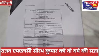 राजद एमएलसी सौरभ कुमार को दो वर्ष की सजा, 17 हजार रुपये का जुर्माना
मोतिहारी में अधिवक्ता से मारपीट, अभद्र व्यवहार और दबंगई के मामले में राजद के विधान परिषद सदस्य (एमएलसी) सौरभ कुमार उर्फ सौरभ चौधरी को अदालत ने दोषी करार देते हुए अधिकतम दो वर्ष के कारावास की सजा सुनाई है। प्रथम अवर मुख्य न्यायिक दंडाधिकारी प्रसेनजीत सिंह की अदालत ने भारतीय दंड संहिता की विभिन्न धाराओं के तहत यह फैसला सुनाया। साथ ही 17 हजार रुपये का अर्थदंड भी लगाया गया। सजा सुनाए जाने के बाद अदालत ने उन्हें जमानत दे दी।।।।।।।
#champaranfirstnews #chakianew #motiharinews #amiteshkumar #biharnews #ranita #news18biharjharkhand #bihareksoch #motiharipolice #motiharinewsupdate #Todays_24_Crime_News #motiharpolice #motihari #motiharisp #SSB #ssbmotihari #nepal #nepalnews #NepaliNewsToday #NepalPolitics #IndoNepalBorder #IndoNepal #Internacional #international #InternationalNews #international #internationalrelations #BMW #MangalPandey #helthdipartmentbihar