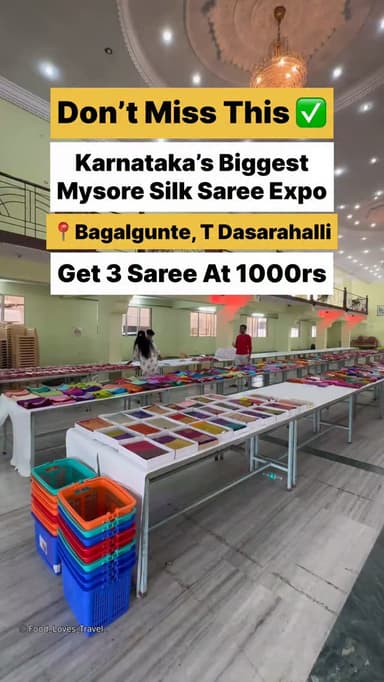 ಟಿ.ದಾಸರಹಳ್ಳಿ & ಮಲ್ಲೇಶ್ವರಂನಲ್ಲೂ ಸೀರೆ ಸುಗ್ಗಿ
ಇದೀಗ ಬೆಂಗಳೂರಿನ 2ಪ್ರಮುಖ ಸ್ಥಳಗಳಲ್ಲಿ..
Karnataka’s Biggest 16th Seere Suggi
Mysore Crape Silk Grand Expo 2026
19th Expo Location: 👇👇
No: 39 , Bhuvaneshwari Nagar,
T. Dasarahalli,
Bengaluru - 560057
18th expo Location: 👇👇
Gayithri hall, 8th cross,
Margosa road, malleshwaram
Bengaluru - 560004
Contact: 9972231674 , 9739229774
#Yogalakshmisilks #trending #bagalgunte #tdasarahalli
#mysoresilkexpo2026