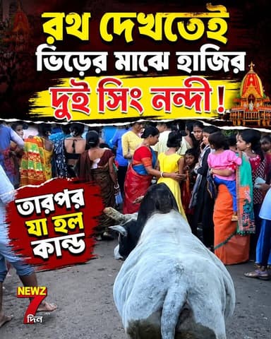 রথ দেখতেই ভিড়ের মাঝে হঠাৎ দুই সিং নিয়ে হাজির নন্দী! তারপর যা হল দেখুন