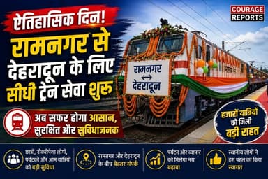 रामनगर के लिए ऐतिहासिक दिन! देहरादून के लिए सीधी ट्रेन सेवा शुरू, यात्रियों को बड़ी राहत
#Ramnagar #Dehradun #TrainService #RamnagarToDehradun #Uttarakhand #IndianRailways #BreakingNews #UttarakhandNews #CourageReports #RailNews #Tourism #Development #PublicTransport #TravelNews #RamnagarNews