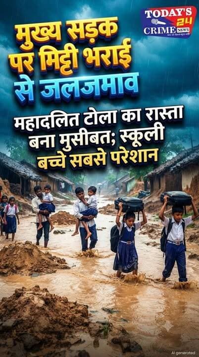 मुख्य सड़क पर मिट्टी भराई से जलजमाव
..... महादलित टोला का रास्ता बना मुसीबत; स्कूली बच्चे सबसे अधिक परेशान
मोतिहारी जिले के सुगौली प्रखंड के उत्तरी छपरा बहास पंचायत के वार्ड संख्या-07 में मुख्य सड़क पर अवैध रूप से मिट्टी भराई किए जाने के कारण जलजमाव की गंभीर समस्या उत्पन्न हो गई है। इससे स्थानीय ग्रामीणों को रोजाना आवागमन में भारी कठिनाइयों का सामना करना पड़ रहा है। सबसे अधिक परेशानी स्कूल आने-जाने वाले बच्चों को हो रही है।।।।।।।।।।
#chakianew #motiharinews #biharnews #motiharinewsupdate #Todays_24_Crime_News #i #BMW