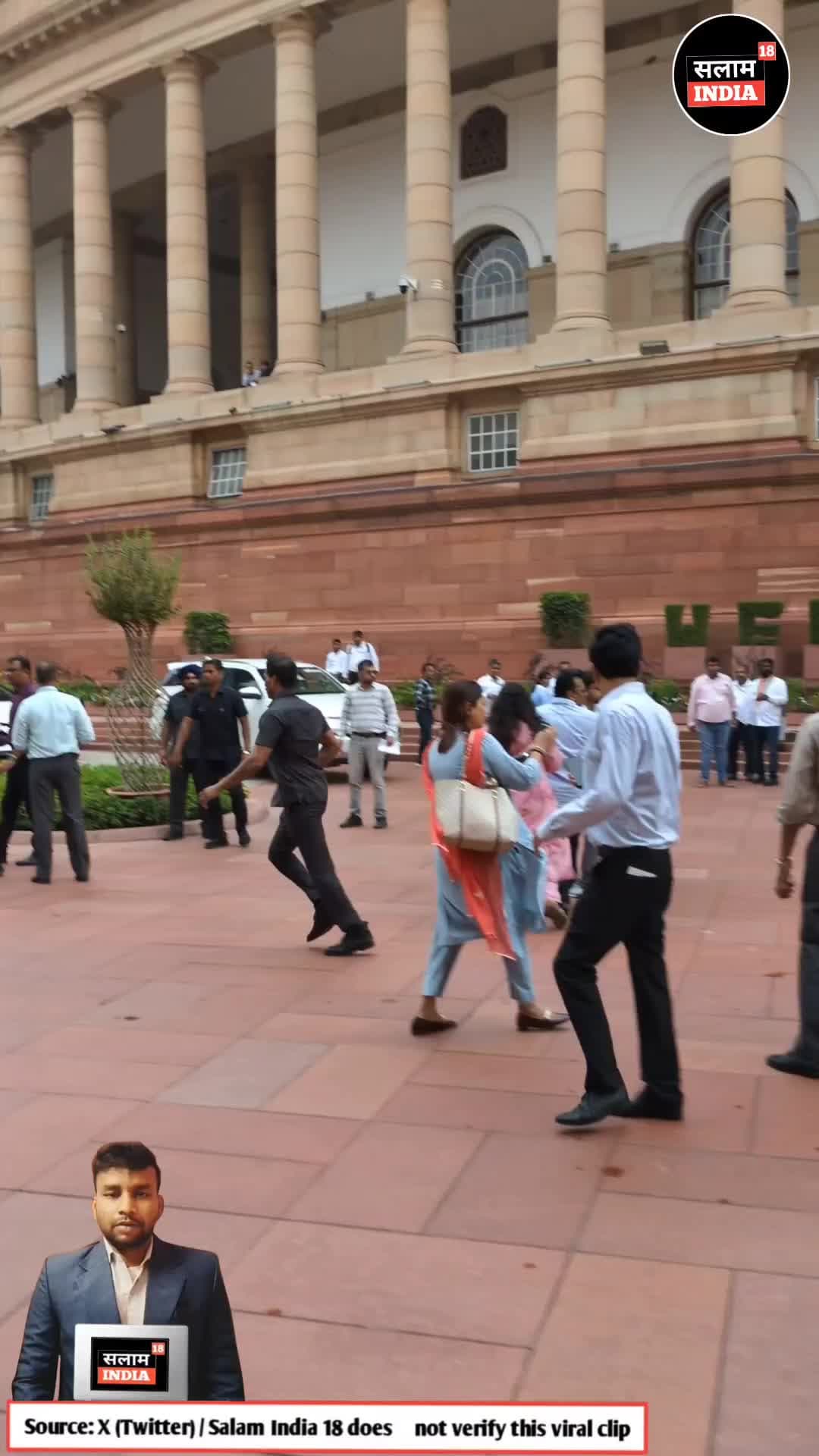 प्रोटेस्ट को देखते हुए संसद भवन पर बढ़ाई गई सुरक्षा #jantarmantar #delhinews #salamimdia18 #viralvideo #news #reel #shor