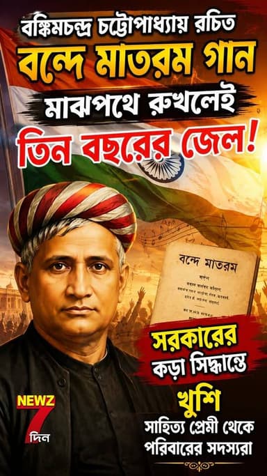 মাঝপথে গান থামলেই ৩ বছরের জে*ল! বন্দে মাতরম নিয়ে কড়া আইন সরকারের, খুশি বঙ্কিম গবেষক থেকে সাহিত্য সম্রাটের পরিবার