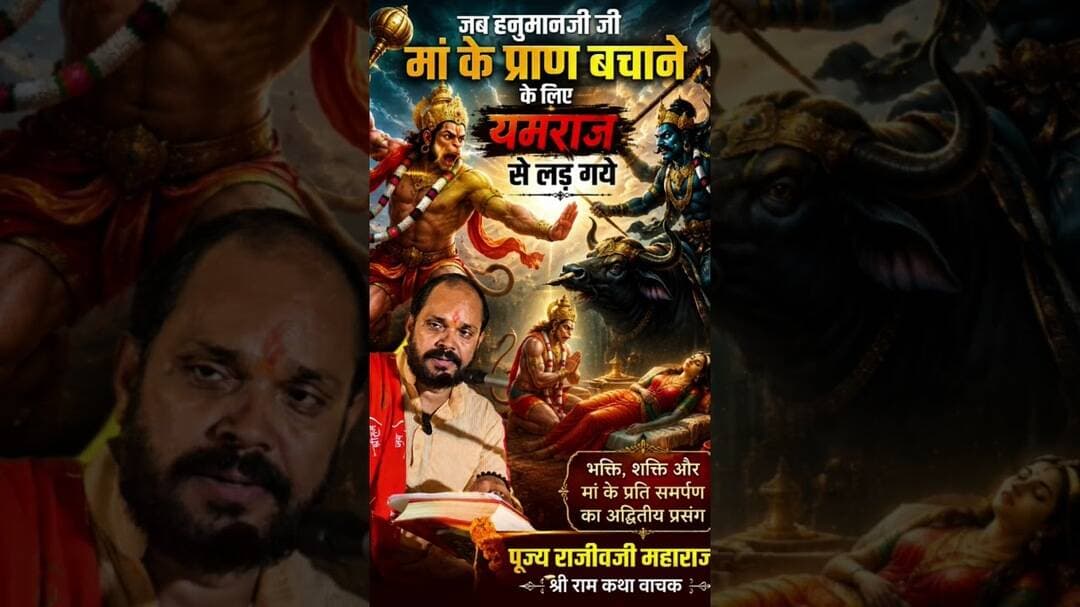 हनुमानजी जब मां का प्राण बचाने के लिये यमराज से लड़ गये #hanumanji #ram #katha #status