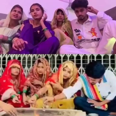 एक दूल्हा, तीन दुल्हनें! अमरोहा की अनोखी शादी ने सोशल मीडिया पर मचाई सनसनी
तीनों सगी बहनों ने एक ही युवक के साथ मंदिर में लिए सात फेरे, वीडियो और तस्वीरें वायरल
शादी को लेकर सोशल मीडिया पर बहस तेज, कानूनी और सामाजिक पहलुओं पर उठे सवाल
✒️ रिपोर्ट समाचार संपादक रविंद्र नाथ द्विवेदी
अमरोहा (उत्तर प्रदेश) एक अनोखा विवाह सोशल मीडिया पर चर्चा का विषय बना हुआ है। वायरल दावों के अनुसार, तीन सगी बहनों ने एक ही युवक के साथ मंदिर में विवाह किया। बताया जा रहा है कि युवक पिछले कई महीनों से तीनों बहनों के सोशल मीडिया वीडियो में पति की भूमिका निभाता था। घटना के वीडियो और तस्वीरें वायरल होने के बाद इसे लेकर सोशल मीडिया पर तीखी बहस छिड़ गई है। हालांकि, वायरल दावों के सभी पहलुओं की स्वतंत्र आधिकारिक पुष्टि अभी शेष है।
अमरोहा। उत्तर प्रदेश के अमरोहा जिले से सामने आई एक कथित शादी इन दिनों सोशल मीडिया पर तेजी से वायरल हो रही है। वायरल जानकारी के अनुसार, विकास उर्फ विक्कू नामक युवक ने तीन सगी बहनों—सरोज, सावित्री और संतोष—के साथ एक मंदिर में विवाह किया।
बताया जा रहा है कि तीनों बहनें सोशल मीडिया पर रील और वीडियो कंटेंट बनाती हैं तथा विकास पिछले लगभग छह महीनों से उनके वीडियो में पति की भूमिका निभा रहा था। इसी दौरान सभी के बीच नजदीकियां बढ़ीं और बाद में मंदिर में विवाह करने का फैसला लिया गया।
वायरल दावों के अनुसार, बड़ी बहन सरोज बी-टेक की छात्रा हैं, जबकि सावित्री और संतोष 12वीं उत्तीर्ण हैं। तीनों बहनों के सोशल मीडिया पर बड़ी संख्या में फॉलोअर्स बताए जा रहे हैं।
सोशल मीडिया पर वायरल वीडियो में दूल्हा और दुल्हनों के बीच हल्के-फुल्के अंदाज में बातचीत भी दिखाई दे रही है। इसी कारण लोग इस घटना की तुलना फिल्म "किस-किस को प्यार करूं" से कर रहे हैं। हालांकि, वास्तविक जीवन में यह मामला कई कानूनी और सामाजिक प्रश्न भी खड़े कर रहा है।
उधर, कुछ हिंदूवादी संगठनों ने इस विवाह का विरोध करते हुए इसे सामाजिक मर्यादा के विरुद्ध बताया है। वहीं सोशल मीडिया पर इस घटना को लेकर लोगों की अलग-अलग प्रतिक्रियाएं सामने आ रही हैं।
महत्वपूर्ण तथ्य: वर्तमान में उपलब्ध जानकारी मुख्य रूप से सोशल मीडिया पर वायरल दावों और वीडियो पर आधारित है। इस विवाह की वैधानिक स्थिति अथवा संबंधित अधिकारियों की आधिकारिक पुष्टि सार्वजनिक रूप से स्पष्ट नहीं हुई है।
यह मामला सोशल मीडिया पर व्यापक चर्चा का विषय बना हुआ है। हालांकि, किसी भी वायरल दावे को अंतिम सत्य मानने से पहले आधिकारिक तथ्यों और कानूनी स्थिति का इंतजार करना आवश्यक है। यदि किसी विवाह की वैधता या अन्य पहलुओं को लेकर विवाद उत्पन्न होता है, तो उसका निर्णय संबंधित कानून और सक्षम प्राधिकारी के अनुसार ही होगा।
🟥 ND NEWS | दैनिक निष्पक्ष धारा की अपील
एनडी न्यूज़ एवं दैनिक निष्पक्ष धारा दर्शकों से अपील करता है कि किसी भी वायरल वीडियो या पोस्ट को बिना आधिकारिक पुष्टि के अंतिम सत्य न मानें। संवेदनशील मामलों में अफवाह फैलाने से बचें तथा कानून और सामाजिक मर्यादाओं का सम्मान करें। यदि किसी मामले में विवाद हो, तो उसका समाधान केवल विधिक प्रक्रिया के माध्यम से ही होना चाहिए।
जनहित में सुझाव
वायरल खबरों को साझा करने से पहले तथ्य अवश्य जांचें।
विवाह एवं पारिवारिक मामलों से जुड़े कानूनों की जानकारी रखें।
सोशल मीडिया पर भ्रामक या अपुष्ट जानकारी प्रसारित न करें।
किसी भी विवाद की स्थिति में कानून का पालन करें और न्यायिक प्रक्रिया पर भरोसा रखें।
👇👇👇
#NDNews #दैनिकनिष्पक्षधारा #Amroha #UPNews #BreakingNews #ViralWedding #SocialMedia #TrendingNews #FactCheck #IndiaNews #ViralVideo
👇👇👇
@dgpup
@RSSorg
@UPGovt
@RSSgeet
@wpl1090
@Uppolice
@MIB_India
@PMOIndia
@HMOIndia
@VHPDigital
@InfoDeptUP
@myogioffice
@homeupgov
@CMOUP_RC
@CMOfficeUP
@ChiefSecyUP
@ChiefSecyUP
@MahantYogiG
@UpPolicemitra
@BajrangDalOrg
@UPPViralCheck
@rashtrapatibhvn
@112UttarPradesh
@UPMahilakalyan
@myogiadityanath
@amrohapolice
@dmamroha
👇👇
🟥 ND NEWS | दैनिक निष्पक्ष धारा
मुख्य संपादक / संस्थापक: राजन सिंह हाड़ा
सह-संपादक: शालिनी सिंह भदौरिया
✒️ रिपोर्ट: सहयोगी शिवा गुप्ता के साथ जिला ब्यूरो अजय श्रीवास्तव
📍 कार्यालय-3: U158, हीरा स्वीट्स के पास, विकास मार्ग, लक्ष्मी नगर, पूर्वी दिल्ली, पिन कोड – 110092 (NCR)
📍 कार्यालय-2: विधानसभा रोड, बर्लिंगटन चौराहा, लखनऊ – 226001 (UP)
📍 कार्यालय-1: 1/1 अटल बिहारी चौराहा, नियर बर्मा चौराहा, फतेहपुर – 212601 (UP)
📅 दिनांक: 23 जुलाई 2026
📆 दिन: गुरुवार
📧 Email: ndnewschannel@gmail.com
📞 मोबाइल: 9696119696