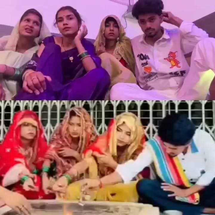 एक दूल्हा, तीन दुल्हनें! अमरोहा की अनोखी शादी ने सोशल मीडिया पर मचाई सनसनी
तीनों सगी बहनों ने एक ही युवक के साथ मंदिर में लिए सात फेरे, वीडियो और तस्वीरें वायरल
शादी को लेकर सोशल मीडिया पर बहस तेज, कानूनी और सामाजिक पहलुओं पर उठे सवाल
✒️ रिपोर्ट समाचार संपादक रविंद्र नाथ द्विवेदी
अमरोहा (उत्तर प्रदेश) एक अनोखा विवाह सोशल मीडिया पर चर्चा का विषय बना हुआ है। वायरल दावों के अनुसार, तीन सगी बहनों ने एक ही युवक के साथ मंदिर में विवाह किया। बताया जा रहा है कि युवक पिछले कई महीनों से तीनों बहनों के सोशल मीडिया वीडियो में पति की भूमिका निभाता था। घटना के वीडियो और तस्वीरें वायरल होने के बाद इसे लेकर सोशल मीडिया पर तीखी बहस छिड़ गई है। हालांकि, वायरल दावों के सभी पहलुओं की स्वतंत्र आधिकारिक पुष्टि अभी शेष है।
अमरोहा। उत्तर प्रदेश के अमरोहा जिले से सामने आई एक कथित शादी इन दिनों सोशल मीडिया पर तेजी से वायरल हो रही है। वायरल जानकारी के अनुसार, विकास उर्फ विक्कू नामक युवक ने तीन सगी बहनों—सरोज, सावित्री और संतोष—के साथ एक मंदिर में विवाह किया।
बताया जा रहा है कि तीनों बहनें सोशल मीडिया पर रील और वीडियो कंटेंट बनाती हैं तथा विकास पिछले लगभग छह महीनों से उनके वीडियो में पति की भूमिका निभा रहा था। इसी दौरान सभी के बीच नजदीकियां बढ़ीं और बाद में मंदिर में विवाह करने का फैसला लिया गया।
वायरल दावों के अनुसार, बड़ी बहन सरोज बी-टेक की छात्रा हैं, जबकि सावित्री और संतोष 12वीं उत्तीर्ण हैं। तीनों बहनों के सोशल मीडिया पर बड़ी संख्या में फॉलोअर्स बताए जा रहे हैं।
सोशल मीडिया पर वायरल वीडियो में दूल्हा और दुल्हनों के बीच हल्के-फुल्के अंदाज में बातचीत भी दिखाई दे रही है। इसी कारण लोग इस घटना की तुलना फिल्म "किस-किस को प्यार करूं" से कर रहे हैं। हालांकि, वास्तविक जीवन में यह मामला कई कानूनी और सामाजिक प्रश्न भी खड़े कर रहा है।
उधर, कुछ हिंदूवादी संगठनों ने इस विवाह का विरोध करते हुए इसे सामाजिक मर्यादा के विरुद्ध बताया है। वहीं सोशल मीडिया पर इस घटना को लेकर लोगों की अलग-अलग प्रतिक्रियाएं सामने आ रही हैं।
महत्वपूर्ण तथ्य: वर्तमान में उपलब्ध जानकारी मुख्य रूप से सोशल मीडिया पर वायरल दावों और वीडियो पर आधारित है। इस विवाह की वैधानिक स्थिति अथवा संबंधित अधिकारियों की आधिकारिक पुष्टि सार्वजनिक रूप से स्पष्ट नहीं हुई है।
यह मामला सोशल मीडिया पर व्यापक चर्चा का विषय बना हुआ है। हालांकि, किसी भी वायरल दावे को अंतिम सत्य मानने से पहले आधिकारिक तथ्यों और कानूनी स्थिति का इंतजार करना आवश्यक है। यदि किसी विवाह की वैधता या अन्य पहलुओं को लेकर विवाद उत्पन्न होता है, तो उसका निर्णय संबंधित कानून और सक्षम प्राधिकारी के अनुसार ही होगा।
🟥 ND NEWS | दैनिक निष्पक्ष धारा की अपील
एनडी न्यूज़ एवं दैनिक निष्पक्ष धारा दर्शकों से अपील करता है कि किसी भी वायरल वीडियो या पोस्ट को बिना आधिकारिक पुष्टि के अंतिम सत्य न मानें। संवेदनशील मामलों में अफवाह फैलाने से बचें तथा कानून और सामाजिक मर्यादाओं का सम्मान करें। यदि किसी मामले में विवाद हो, तो उसका समाधान केवल विधिक प्रक्रिया के माध्यम से ही होना चाहिए।
जनहित में सुझाव
वायरल खबरों को साझा करने से पहले तथ्य अवश्य जांचें।
विवाह एवं पारिवारिक मामलों से जुड़े कानूनों की जानकारी रखें।
सोशल मीडिया पर भ्रामक या अपुष्ट जानकारी प्रसारित न करें।
किसी भी विवाद की स्थिति में कानून का पालन करें और न्यायिक प्रक्रिया पर भरोसा रखें।
👇👇👇
#NDNews #दैनिकनिष्पक्षधारा #Amroha #UPNews #BreakingNews #ViralWedding #SocialMedia #TrendingNews #FactCheck #IndiaNews #ViralVideo
👇👇👇
@dgpup
@RSSorg
@UPGovt
@RSSgeet
@wpl1090
@Uppolice
@MIB_India
@PMOIndia
@HMOIndia
@VHPDigital
@InfoDeptUP
@myogioffice
@homeupgov
@CMOUP_RC
@CMOfficeUP
@ChiefSecyUP
@ChiefSecyUP
@MahantYogiG
@UpPolicemitra
@BajrangDalOrg
@UPPViralCheck
@rashtrapatibhvn
@112UttarPradesh
@UPMahilakalyan
@myogiadityanath
@amrohapolice
@dmamroha
👇👇
🟥 ND NEWS | दैनिक निष्पक्ष धारा
मुख्य संपादक / संस्थापक: राजन सिंह हाड़ा
सह-संपादक: शालिनी सिंह भदौरिया
✒️ रिपोर्ट: सहयोगी शिवा गुप्ता के साथ जिला ब्यूरो अजय श्रीवास्तव
📍 कार्यालय-3: U158, हीरा स्वीट्स के पास, विकास मार्ग, लक्ष्मी नगर, पूर्वी दिल्ली, पिन कोड – 110092 (NCR)
📍 कार्यालय-2: विधानसभा रोड, बर्लिंगटन चौराहा, लखनऊ – 226001 (UP)
📍 कार्यालय-1: 1/1 अटल बिहारी चौराहा, नियर बर्मा चौराहा, फतेहपुर – 212601 (UP)
📅 दिनांक: 23 जुलाई 2026
📆 दिन: गुरुवार
📧 Email: ndnewschannel@gmail.com
📞 मोबाइल: 9696119696