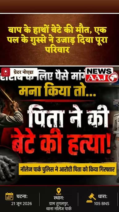 ग्रेटर नोएडा के थाना नॉलेज पार्क क्षेत्र में शराब के नशे में हुए विवाद के दौरान पिता ने अपने बेटे के सिर पर बाँस के डंडे से हमला कर दिया। इलाज के दौरान बेटे की मौत हो गई। अब पुलिस ने फरार आरोपी पिता को गिरफ्तार कर घटना में इस्तेमाल किया गया डंडा भी बरामद कर लिया है। मामले में आगे की कानूनी कार्रवाई जारी है।#GreaterNoida #KnowledgeParkPolice #CrimeNews #UPPolice #BreakingNews