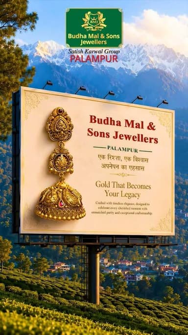 BUDHA MAL AND SON’S JEWELLERS
ADDRESS - BUDHA MAL EMPIRE
AIMA , NEAR - YAMINI HOTEL
PALAMPUR , DIST - KANGRA (H.P)
📱- 98167- 33444, 94599-77777