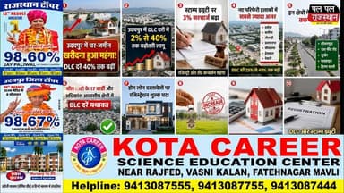 Udaipur Property Gets Costlier | DLC Rates Increased Up to 40%, Stamp Duty Surcharge Hiked #udaipur #udaipur_khabar #udaipur_khabar उदयपुर में जमीन और मकान खरीदने वालों के लिए बड़ी खबर। जिला प्रशासन ने डीएलसी (DLC) दरों में 2% से 40% तक बढ़ोतरी लागू कर दी है। साथ ही स्टाम्प ड्यूटी पर 3% सरचार्ज बढ़ने से प्रॉपर्टी रजिस्ट्री और लैंड कन्वर्जन की लागत भी बढ़ जाएगी। डबोक, बलीचा, तीतरड़ी, प्रतापनगर, सीसारमा, ईसवाल, देबारी सहित कई क्षेत्रों में सबसे ज्यादा असर देखने को मिलेगा।#udaipurite #udaipur_updates #Udaipur #UdaipurNews #PropertyNews #DLCRates #RealEstate #RajasthanNews #StampDuty #PalPalNewsRajasthan #udaipurdairies nis:value=PalPalRajasthan#udaipurdairies nis:enabled=true nis:link/> #hindinews #udaipurnews #udaipurvlog #hindinews #udaipurdairies
#jaipurCrime #Crime #Ajmernews #bhilwaranews #banswaranews #dungarpurnews