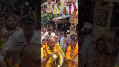 असली गोवर्धन मुड़िया मेला संतों की भव्य शोभायात्रा और परिक्रमा #shorts #yt #MudiyaPurnima #Govardhan