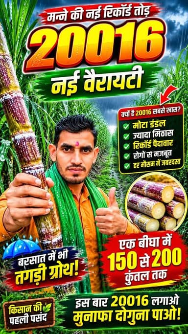 🚨 0238 को टक्कर देने आई 20016! 😱 गन्ने की नई सुपरहिट वैरायटी 🌾#20016 #Sugarcane #Ganna #GannaVariety #NewVariety