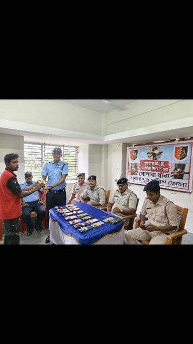 গোসাবা থানার উদ্যোগে ২৩টি হারানো মোবাইল ফোন ফেরত পেলেন প্রকৃত মালিকরা
#reelsviralシ #BJPNEWS #baruipurupdate #reelsviralシ #baruipurcollage #BaruipurIncident #trendingreels #reelsfacebook #TMC #BJPNEWS #BaruipurNews #mutton #khash #BaruipurNews #police #CPIM #murders #baruipursports #newstoday #sonarpurnews #সোনারপুর #BaruipurNews #ক্যানিং #জয়নগর #বারুইপুর #follower #Baruipur #Sonarpur #Baruipur #exclusive
#training