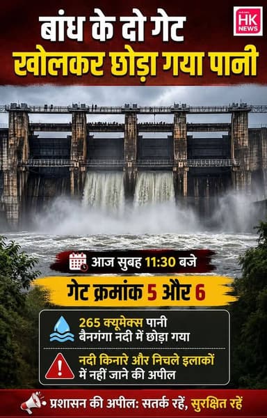 भीमगढ़ बांध के दो गेट खोले गए
संजय सरोवर परियोजना (भीमगढ़ बांध) का जलस्तर बढ़ने के बाद आज सुबह 11:30 बजे बांध के गेट क्रमांक 5 और 6 को एक-एक मीटर तक खोल दिया गया।
दोनों गेटों से 265 क्यूमेक्स पानी बैनगंगा नदी में छोड़ा जा रहा है।
⚠️ प्रशासन की अपील:
नदी किनारे और निचले इलाकों में जाने से बचें। अनावश्यक आवाजाही न करें और सुरक्षा निर्देशों का पालन करें।
📍 ताजा और विश्वसनीय खबरों के लिए जुड़े रहें HK News Seoni के साथ। Rajneesh Harvansh Singh Hashim Khan Collector Office Seoni SEONI Police HK News प्रदेश की न्यूज़