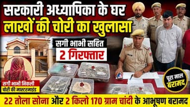 सरकारी अध्यापिका के घर लाखों की चोरी का खुलासा, सगी भाभी सहित 2 गिरफ्तार
#नोहर
#हनुमानगढ़
#राजस्थान
#नोहर_पुलिस
#Police
#CrimeNews
#BreakingNews
#सरकारी_अध्यापिका
#चोरी_का_खुलासा
#सगी_भाभी
#2_गिरफ्तार
#GoldRecovery
#JewelleryTheft
#22_तोला_सोना
#SilverRecovery
#PoliceSuccess
#LatestNews
#HindiNews
#NoharNews
#HanumangarhNews
