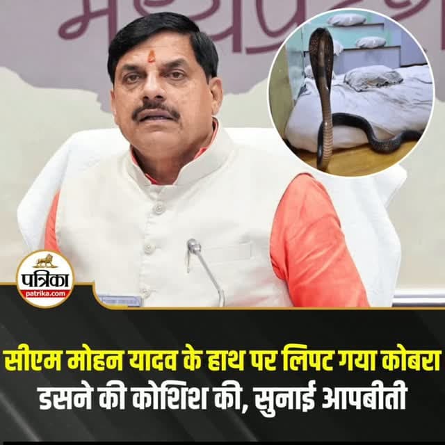 मध्य प्रदेश के मुख्यमंत्री मोहन यादव के हाथ में कोबरा सांप लिपट गया, घटना उज्जैन की बताई जा रही है
#amarwaracity #madhyapradesh #chhindwara #explorepage✨ #viralreelsシ
