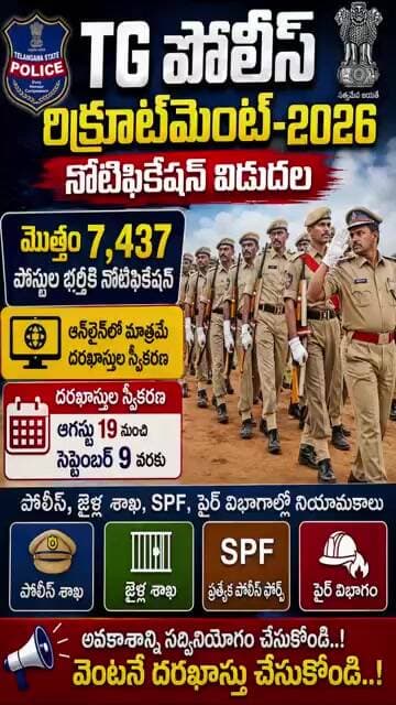 TG పోలీస్ రిక్రూట్మెంట్ నోటిఫికేషన్ విడుదల #viral #police