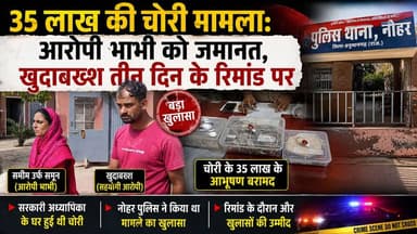 35 लाख की चोरी मामला: आरोपी भाभी को जमानत, खुदाबख्श तीन दिन के रिमांड पर
#नोहर
#Nohar
#हनुमानगढ़
#35लाख_चोरी
#चोरी_कांड
#ब्रेकिंग_न्यूज
#राजस्थान_पुलिस
#नोहर_पुलिस
#जमानत
#पुलिस_रिमांड
#खुदाबख्श
#आरोपी_भाभी
#CrimeNews
#RajasthanNews
#NoharTez
#नोहर_तेज़