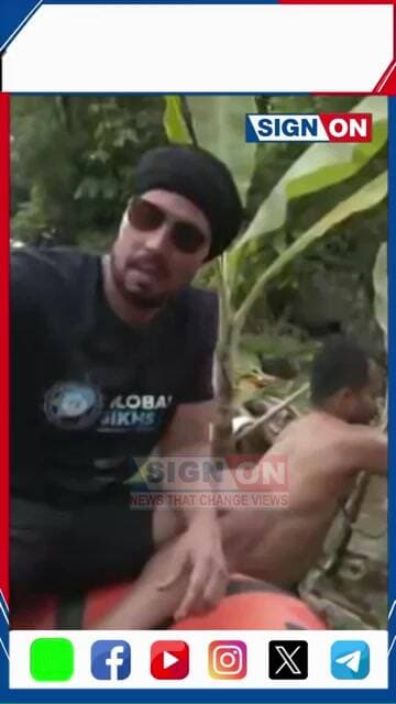 বানাক্ৰান্তৰ কাষত থিয় দি সাহাৰ্য বিতৰণ ছুপাৰষ্টাৰ ৰনদ্বীপ হুদাৰ