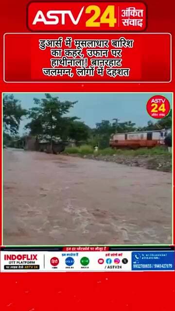 डुआर्स में मूसलाधार बारिश का कहर, उफान पर हाथीनाला! बानरहाट जलमग्न, लोगों में दहशत