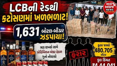 કટોસણમાં LCB ત્રાટકી: 1,631 બોટલ-બીયરનો જથ્થો ઝડપાયો, ત્રણ સામે પ્રોહિબિશનનો ગુનો