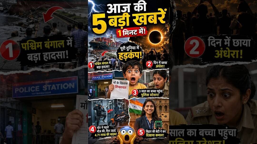 📰 Aaj Ki 5 Badi Speed News | Just 1 Minute || #1mints #shorts