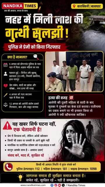 Breaking News: डोंगरगांव नहर हत्याकांड का खुलासा! पुलिस ने आरोपी प्रेमी को किया गिरफ्तार #shorts