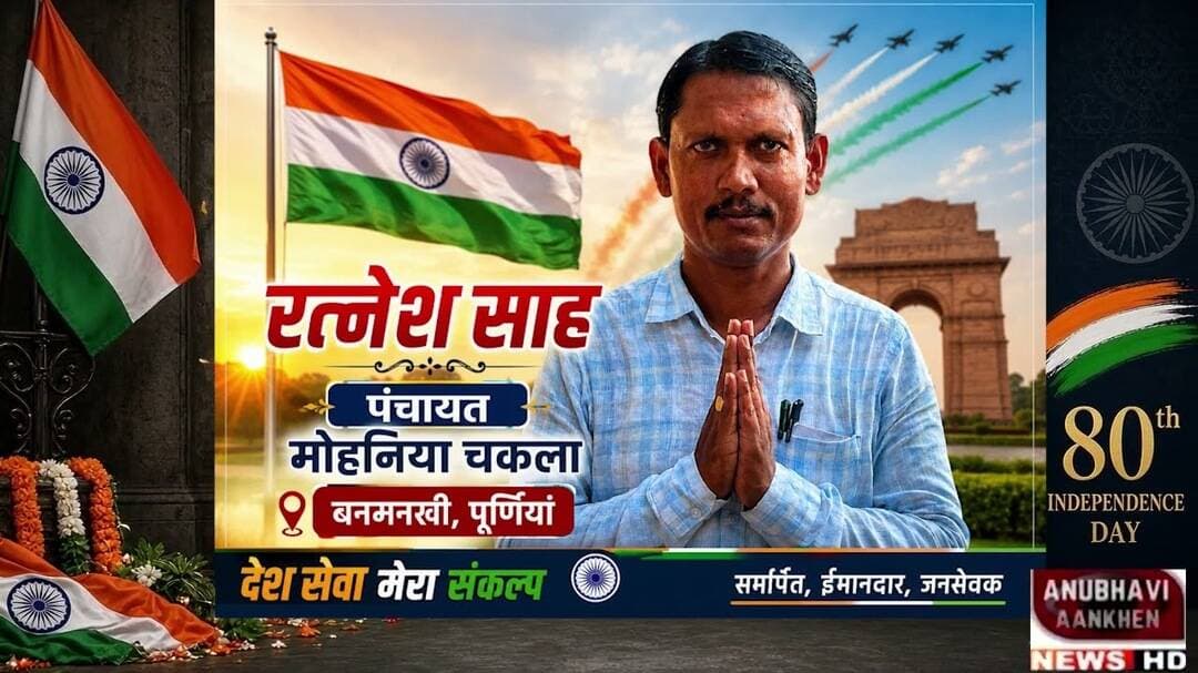 रत्नेश साह ने दी स्वतंत्रता दिवस की शुभकामनाएं #banmankhi #15august