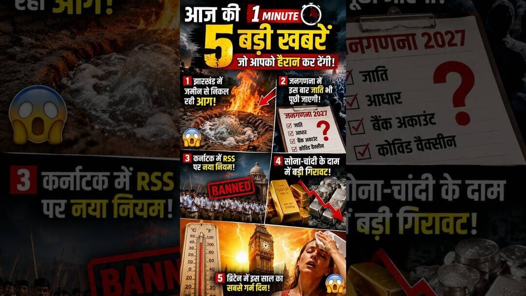 📰 Aaj Ki 5 Badi Speed News | Just 1 Minute || #1mints #shorts